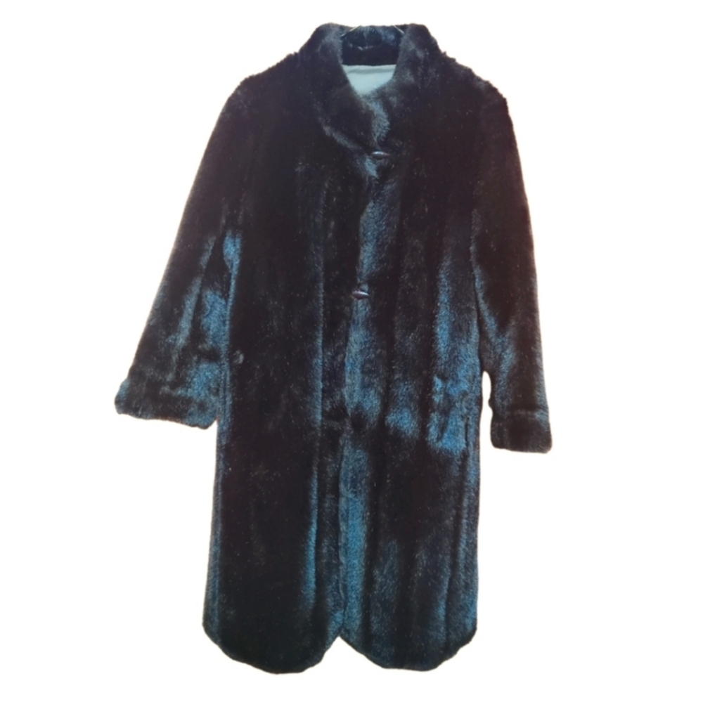 RARE Vintage Rich Deep Chocolate Brown Fur Long Coat